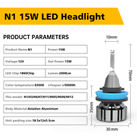 Ampoules de phare LED universelles H4 OEM ODM en aluminium aéronautique, livraison rapide, étanches IP67, 12V 15W 2000Lm 6000K