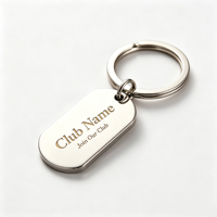 Porte-clés personnalisés en métal pour membres de club, porte-clés en alliage de zinc durable avec texte personnalisé pour souvenirs promotionnels d'entreprise