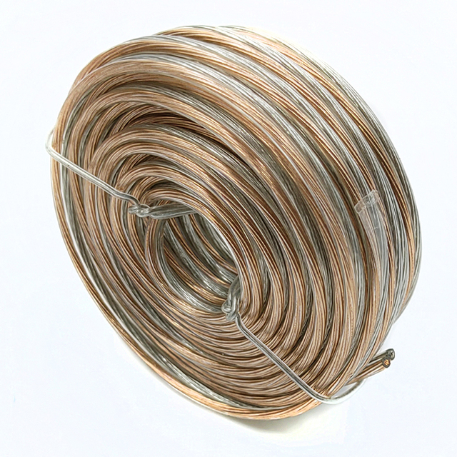 Wholesale 18 Gauge GA 20 Feet Pure & Tinned Copper Clear Transparent Parallel 2 Core Speaker Cable Wire Small Rolls