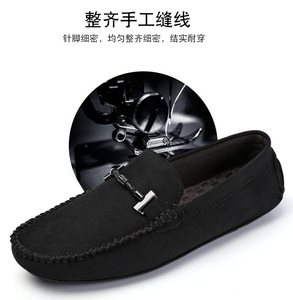Mocassini da <span class=keywords><strong>Uomo</strong></span> in Camoscio Felpato <span class=keywords><strong>con</strong></span> Fodera Interna, Scarpe Basse Slip-on da Guida <span class=keywords><strong>con</strong></span> Fibbia Metallica, Mocassini Casual per Uso Quotidiano, Scarpe Loafer <span class=keywords><strong>con</strong></span> Superficie Pelosa - Product Image 6