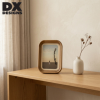 DX DESIGNS Bingkai Foto Kayu Solid Persegi Panjang Bulat 4x6 5x7 8x10 Inci Bingkai Gambar Kayu Rustic untuk Meja dan Dinding Dekorasi Rumah