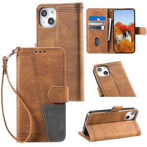 Funda de teléfono de cuero con tapa, cartera, tarjetero, venta al por mayor de fábrica