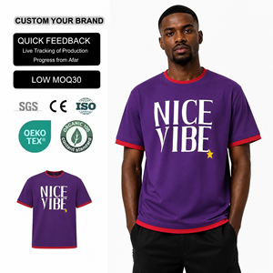 T-shirts graphiques pour hommes en gros, coupe classique, épais, surdimensionnés, effet délavé, vintage, brodés, manches courtes, 100% coton - Product Image 1