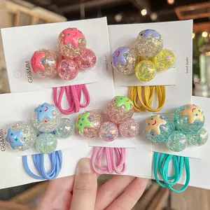 MYLULU hair big bead coda di cavallo knocker ball bambini cravatte per capelli bambine grandi bobbles ball per bambini coda di cavallo elastico