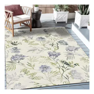 Karpet desain bunga Motif 3D, karpet lantai motif bunga Anti licin untuk dekorasi rumah kamar tidur dapur lorong anak