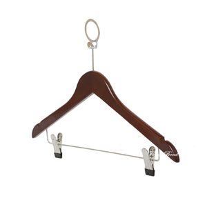 Cintres de sécurité <span class=keywords><strong>antivol</strong></span> en bois massif pour hôtel, finition laquée, avec anneau de verrouillage <span class=keywords><strong>antivol</strong></span> en métal, à un seul niveau - Product Image 5