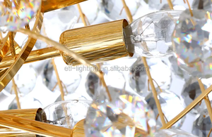 Candelabro de cristal grande Imperio de oro de lujo luz colgante decorativa boda vestíbulo <span class=keywords><strong>Hotel</strong></span> personalizado - Product Image 6