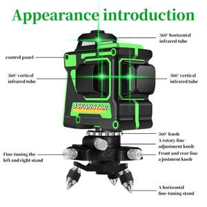 Harga Grosir Terbaik Laser <span class=keywords><strong>Spirit</strong></span> <span class=keywords><strong>Level</strong></span> 3D 12 Garis Sinar Hijau Portabel Murah 360 dari Pabrik - Product Image 4