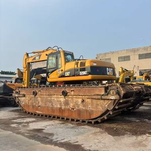 Excavadora anfibia Caterpillar 320CL usada de Japón, excavadora flotante con pontones, excavadora para pantanos y estanques, para dragado de ríos. - Product Image 5