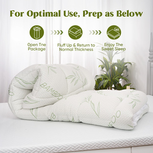 Polyester Luxury 40 Count Folding <b>Bed</b> Mat Mattress Protector Fitted Sheet Quilted Thick <b>Pad</b> Cover Hospital All-Season Machine - Product Image 2