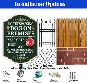 10*7 Custom Nenhum Cão de invasão em Instalações Mantenha o Portão Fechado Não Entre no Sinal, 7X10 Polegadas Rust Free Aluminum Beware of Dog Sign - Product Image 4