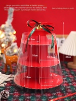Scatola di Lusso Trapezoidale Monouso per Torte Nuziali, Portatile, Bianca, per 2 Livelli di Cupcake, con Finestra Trasparente e Goffratura