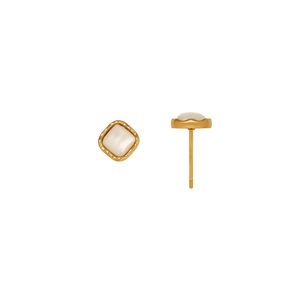 Minimalist Geometric Square Natural Mother of Pearl Shell Stud <b>Earrings</b> Gold Plated Titanium Steel Waterproof Dainty Fashion Jew - Product Image 2