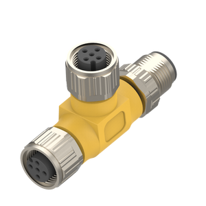 Conector Paralelo de 3 Vías Marvtech M12 A-code IP67, 3/4/5 Pines, Adaptador en Forma de T Macho a Hembra Antivibración - Product Image 2