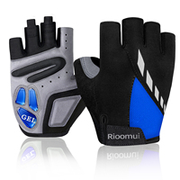 Guantes Deportivos Unisex de Poliéster para Verano, Transpirables, Acolchados con Gel, Correa Ajustable para la Muñeca, Compatibles con Pantallas Táctiles, Antideslizantes, de Medio Dedo