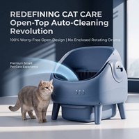 Grande litière intelligente pour chat avec compartiment à déchets dissimulé et nettoyage automatique pour plusieurs chats
