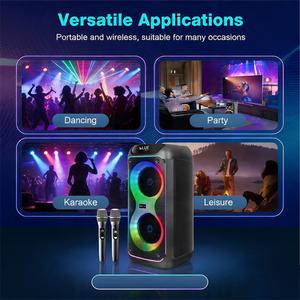 Altavoz Bluetooth Remax con 2 Micrófonos Inalámbricos, Altavoz Grande para Fiestas para Adultos y Niños, Karaoke con Luces RGB, Compatible con AUX/USB/TF - Product Image 4
