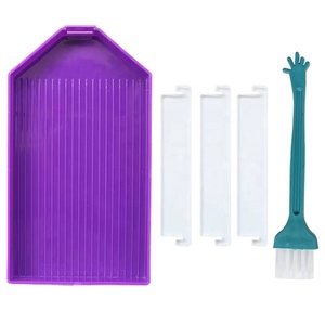 XIXI Plateau en acrylique peint à la main de forme irrégulière pour la peinture diamant, accessoire d'art DIY pour embellissement, conteneur de finition pour outils de perçage - Product Image 1