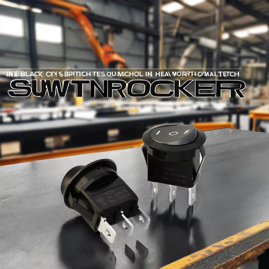 KCD1 Mini Single Pole Rocker Switch 250VAC 20mm Round Boat Circular Switch in Black Red Blue Green with 3Pin PA66 Material