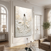 Peinture religieuse de Jésus faite à la main sur toile, art spirituel moderne texturé, cadeau chrétien pour la décoration de la maison ou de l'église