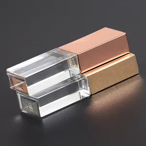 Logo 3d personnalisé Crystal 4 Go 16 Go Usb 2.0 Clé USB 8 Go Clé USB en verre Cadeau de mariage Clé USB mémoire flash