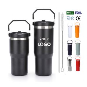 20/30OZ Stainless Steel Sports Water Bottle Wide Mouth Tumbler with Shockproof Durable Cup Handle Lid for Cycling Hiking Camping - Product Image 1