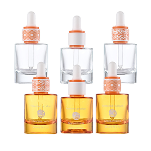 Cosmético 30ml Botella cuentagotas de vidrio Embalaje de lujo Esencial Suero facial Botella cuentagotas de aceite Botella de hombro plano - Product Image 6