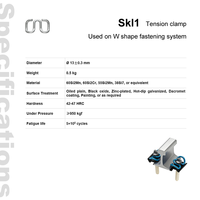Skl1 Pince de tension à ressort élastique pour système de fixation de voies ferrées, pour traverses de béton