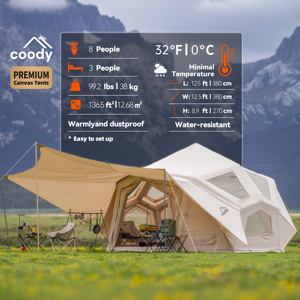 Coody Bestona Hava Çadırı-Bej Açık Hava Kamp Çadırı Büyük Lüks Şişme Çadır - Product Image 1