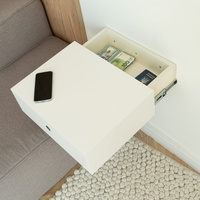 Table de chevet avec rangement intégré, tiroir dissimulé, serrure RFID sans clé, compartiment secret, coffre-fort pour argent