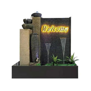 Fuente de <span class=keywords><strong>Pared</strong></span> con Logotipo Grabado para Diseño Interior o Exterior con Iluminación de Logotipo <span class=keywords><strong>en</strong></span> la Parte Posterior de la Cascada <span class=keywords><strong>en</strong></span> la <span class=keywords><strong>Pared</strong></span> - Product Image 4