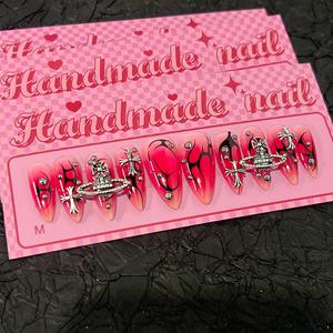 10 pièces haut de gamme flamme et planète tasse conception nail art forme d'amande acrylique presse sur les <span class=keywords><strong>ongles</strong></span> personnaliser <span class=keywords><strong>faux</strong></span> <span class=keywords><strong>ongles</strong></span> SP171 - Product Image 4