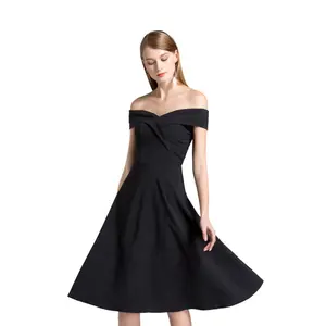 Одежда высшего качества Frock Designs платье черный с открытыми плечами без рукавов вечерние платья для выпускного вечера