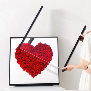 Caja de flores para <span class=keywords><strong>el</strong></span> Día de San Valentín, espejo acrílico, caja de <span class=keywords><strong>amor</strong></span>, regalo, esponja, flor, barro, acrílico, Corazón - Product Image 2