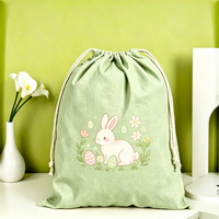 Sac cadeau écologique à motif de dessin animé avec cordon de serrage, pochette réutilisable polyvalente pour l'emballage de souvenirs et le rangement des articles quotidiens