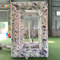 Cabine gonflable portable pour attraper de l'argent, jeu de cube pour attraper des dollars américains, idéal pour l'ouverture de centres commerciaux, les fêtes foraines et la publicité