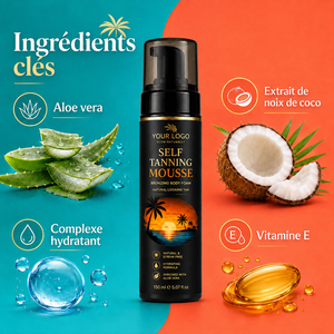 Mousse Autobronceador Natural de Marca Privada, Secado Rápido, Sin Rayas, Hidratante, No Irritante, Disponible para Uso en Casa, con Coco - Product Image 2
