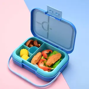 新到5格微波炉儿童饭盒塑料防漏儿童便当盒学校餐具