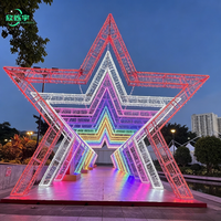 Kommerzieller Riesiger Outdoor Wasserdichter Maßgefertigter 3D LED-Bogen Tunnel Sternmotiv-Licht Weihnachtspark Landschafts-Feiertagsdekoration