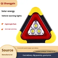 Lumière d'urgence multifonctionnelle pour voiture à LED, alimentée par énergie solaire, avec trépied, panneau d'avertissement pour véhicules