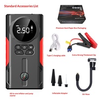 Compresseur d'air monocylindre en ABS pour voiture, gonfleur de pneus électrique sans fil avec manomètre, démarreur de secours