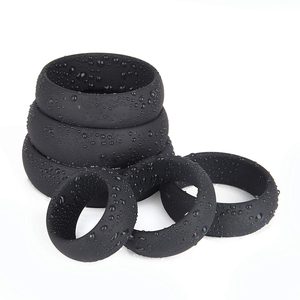 Anillo para Pene de Silicona Negra, Juego de Anillos para Retrasar la Eyaculación, Accesorio Sexual Masculino, Juguete Sexual para Adultos para Hombres - Product Image 1