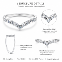 Bague de mariage en moissanite ajustée en argent sterling 925, alliance de mariée assortie, vente en gros