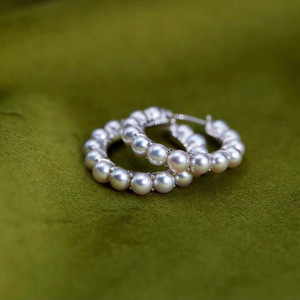 21566 Argent S925, supports de boucles d'oreilles vides pour bijoux en perles DIY, supports de boucles d'oreilles et de fermoirs, accessoires pour perles de 3-4 mm - Product Image 4