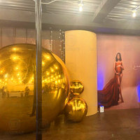 Ballon de miroir de sphère d'argent de boule de miroir gonflable d'or réfléchissant de PVC décoratif de Noël pour la décoration d'étape