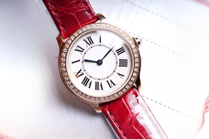 Montre mécanique automatique élégante et tendance avec lunette incrustée de diamants, cadran gravé argenté et blanc, étanche pour un usage quotidien - Product Image 1
