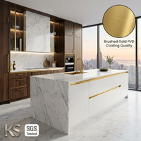 Isla de Cocina Modular con Barra de Desayuno y Tomas de Corriente Ocultas, Diseño Gratuito Incluido