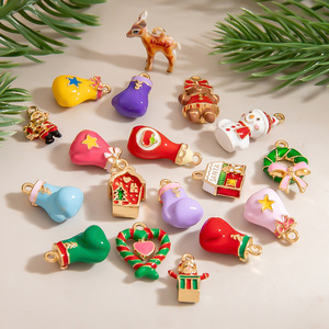 Christmas Cartoon Resin Jewelry Charms For DIY Necklaces <b>Bracelets</b> Earrings Pendants Ornaments Gift Decorations - Product Image 1