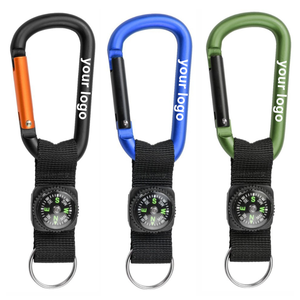 Porte-clés de survie en plein air personnalisés avec logo, mousqueton, cordon, impression en typographie sur aluminium - Product Image 4