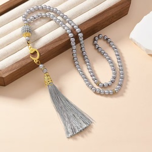 Rosario de Perlas de Vidrio de 6mm, 99 Piezas, Collar <span class=keywords><strong>Tasbih</strong></span> Musulmán, Collar de Rosario con Borla Religiosa Islámica, Venta al Por Mayor - Product Image 4